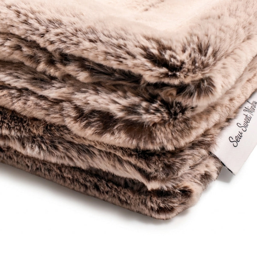 Frosted Baby Seal Chocolate Almond Minky Blanket