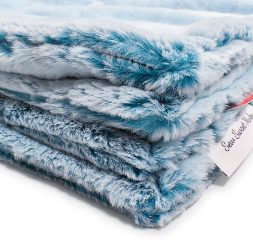 Frosted Baby Seal Teal Minky Blanket