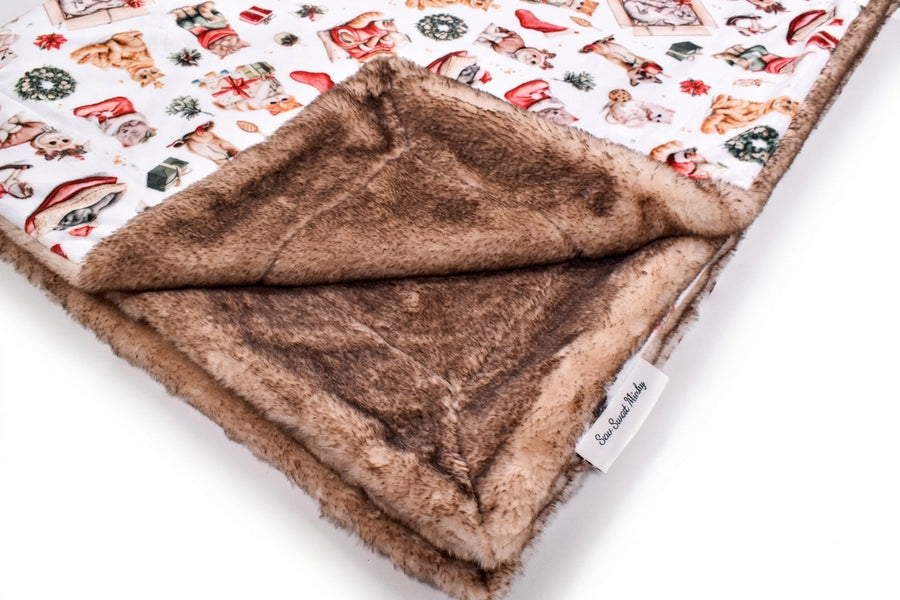 Jingle Paws / Glazed Encore Coffee Cake Multi Holiday Minky Blanket