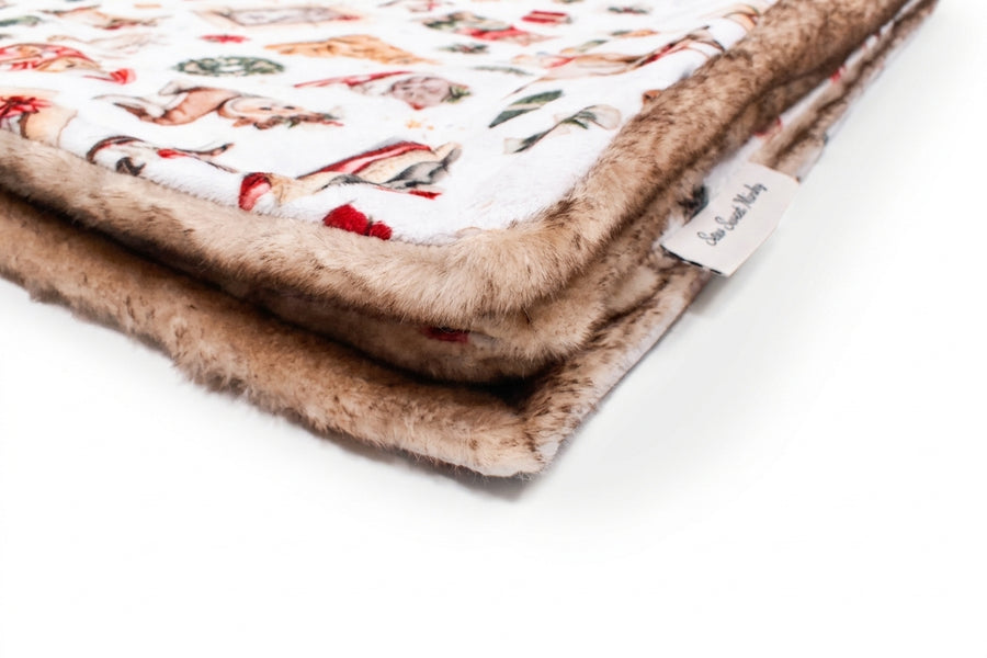 Jingle Paws / Glazed Encore Coffee Cake Multi Holiday Minky Blanket