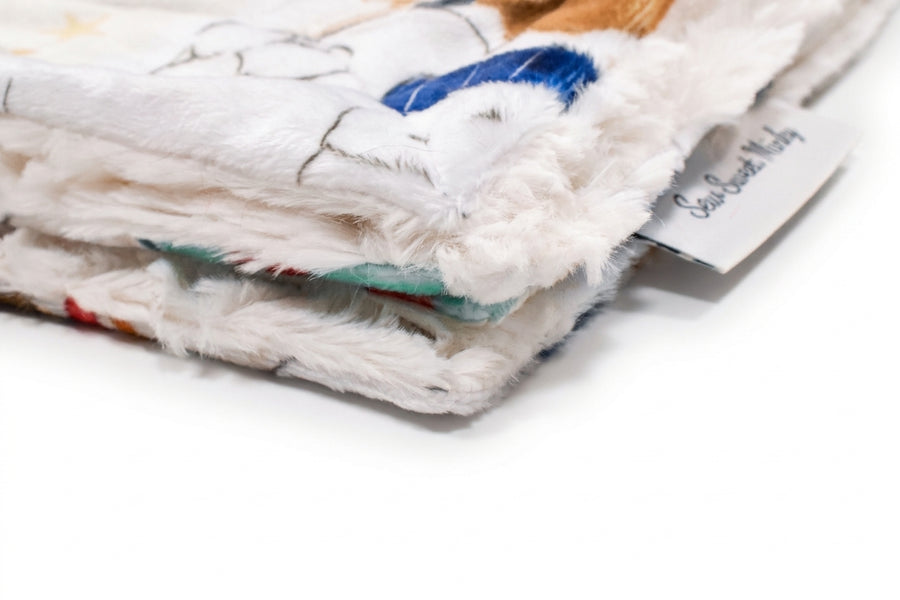 Beary Xmas / Snowflake Natural Holiday Minky Blanket