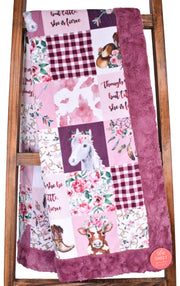 Cowgirl Rosewater / Marble Wild Rose - Adult Snuggler - Sew Sweet Minky Designs