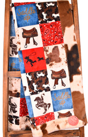 Saddle Up Natural / Pony Ivory Brown - Adult Snuggler - Sew Sweet Minky Designs