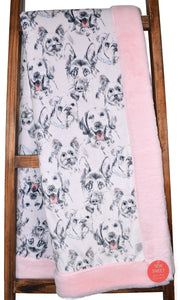 What Up, Dawg Snow / Seal Ice Pink - Adult Snuggler - Sew Sweet Minky Designs