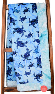 Bliss Batik Turtles Blue Ocean / Galaxy Saltwater - Adult Snuggler - Sew Sweet Minky Designs