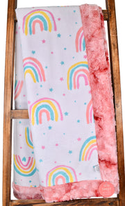 After The Rain Pastel / Galaxy Rose Quartz - Adult Snuggler - Sew Sweet Minky Designs