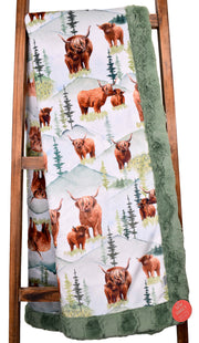 The Highland Snow / Glacier Basil - XL Snuggler - Sew Sweet Minky Designs