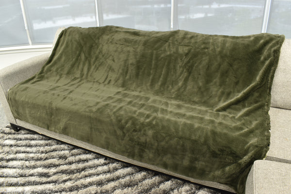 Bunny Loden & Camo Green  - XL Flag Strip Minky Blanket