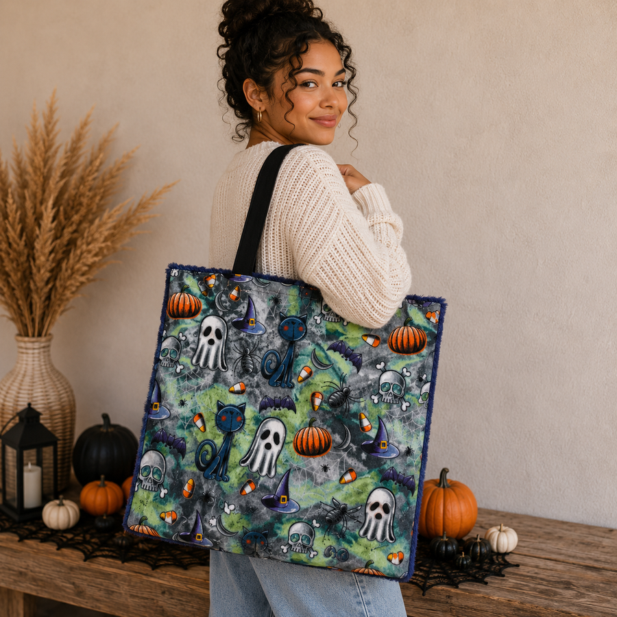 Satin Lined Halloween Tote Bag