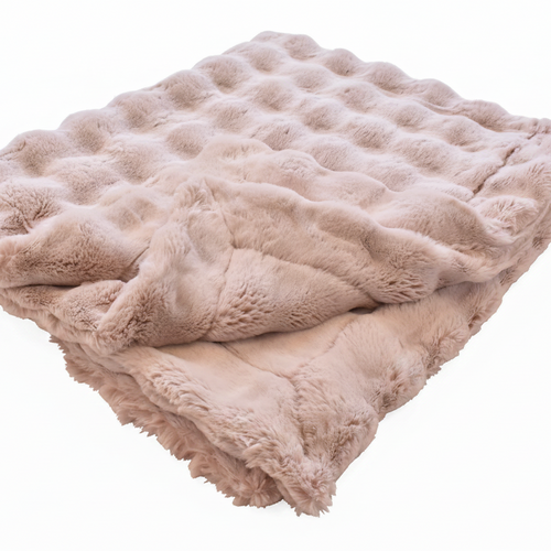 Frosted Powderpuff Smokey Rose Minky Blanket