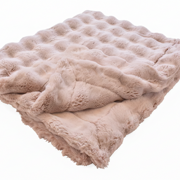 Frosted Powderpuff Smokey Rose Minky Blanket