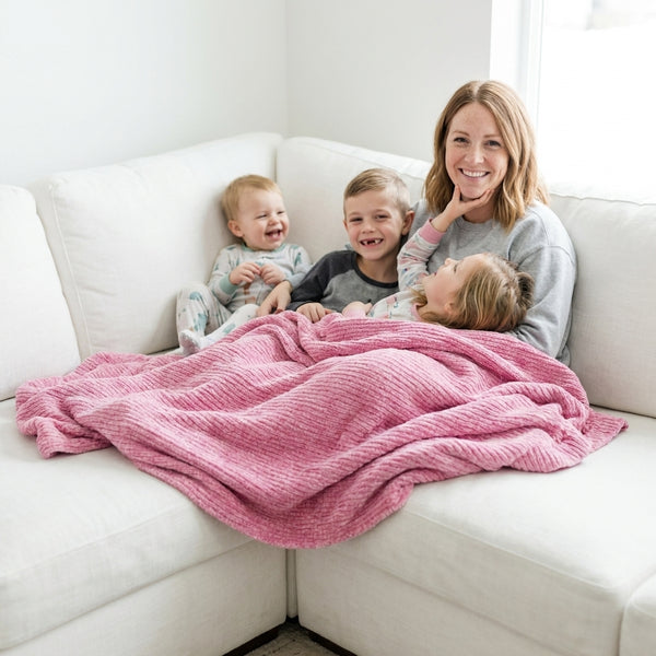Weave Fuchsia Minky Blanket