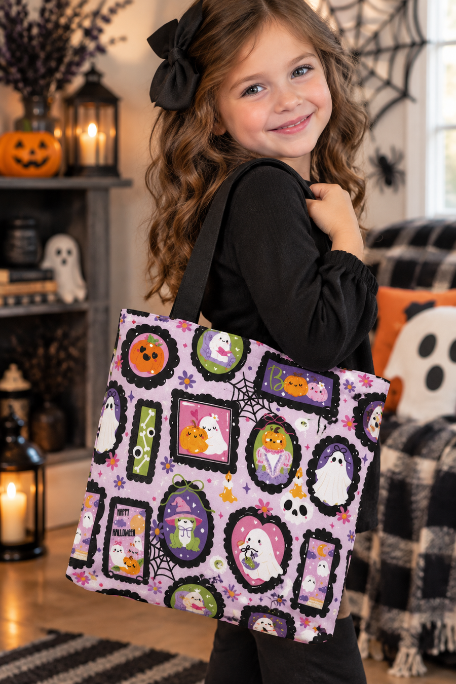 Satin Lined Halloween Tote Bag