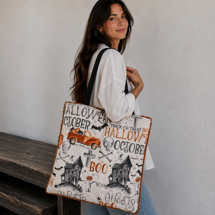 Minky Lined Halloween Tote Bag