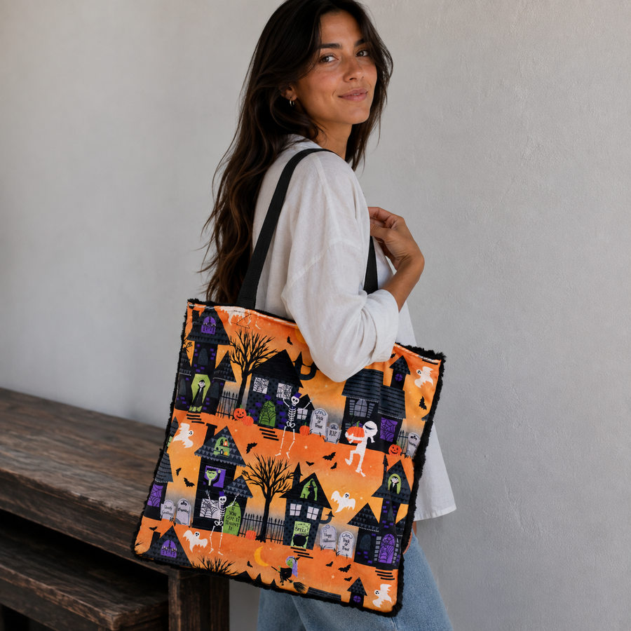 Minky Lined Halloween Tote Bag