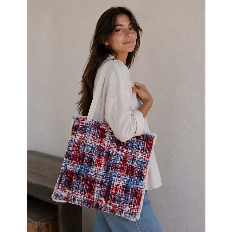 Satin Lined Patriotic Tote Bag