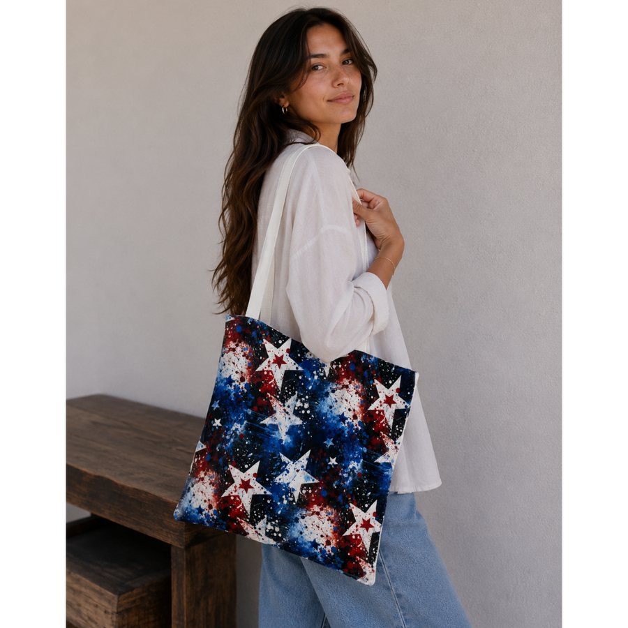 Satin Lined Patriotic Tote Bag