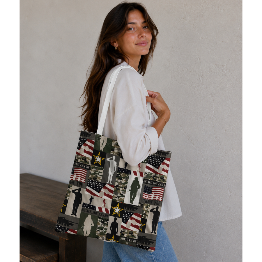 Satin Lined Patriotic Tote Bag