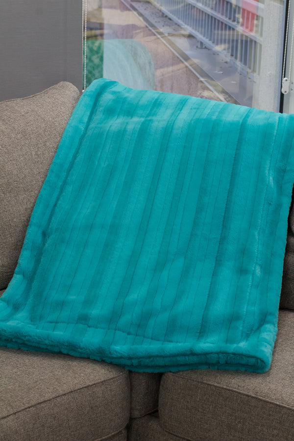 Vienna Teal Minky Blanket