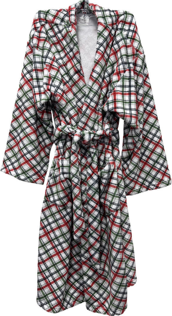 Holiday Plaid- Robe – Sew Sweet Minky Designs