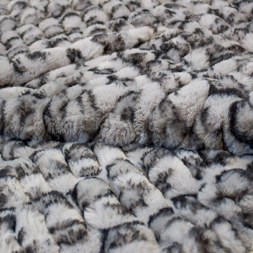 Milan Clouded Leopard Silver Minky Blanket