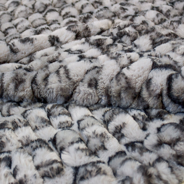 Milan Clouded Leopard Silver Minky Blanket