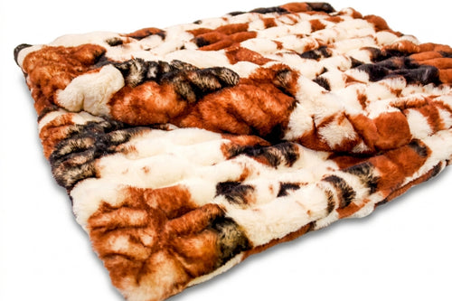 Milan Pony Ivory/Brown Minky Blanket