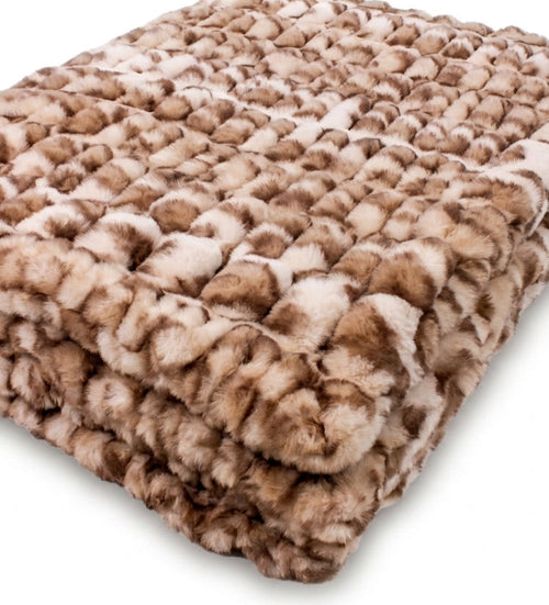 Milan Clouded Leopard French Oak Minky Blanket
