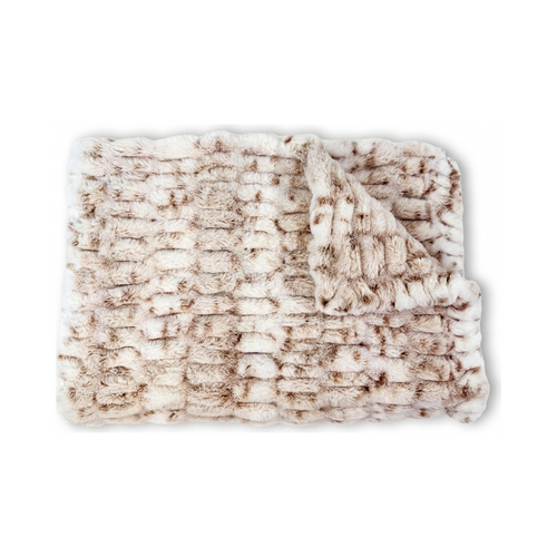 Milan Lynx Natural/Taupe Minky Blanket