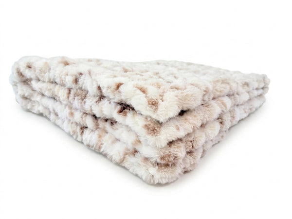 Milan Lynx Natural/Taupe Minky Blanket