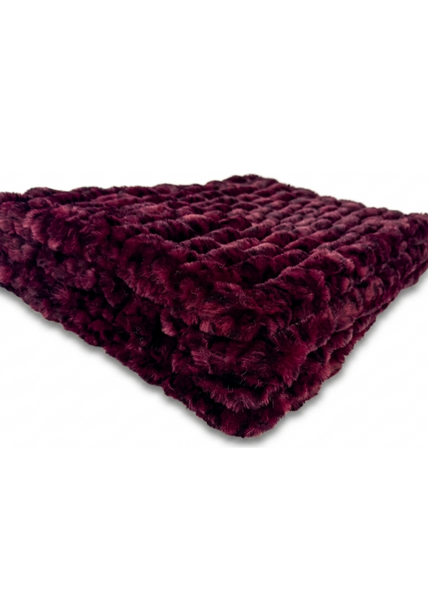 Milan Merlot Cheetah Minky Blanket