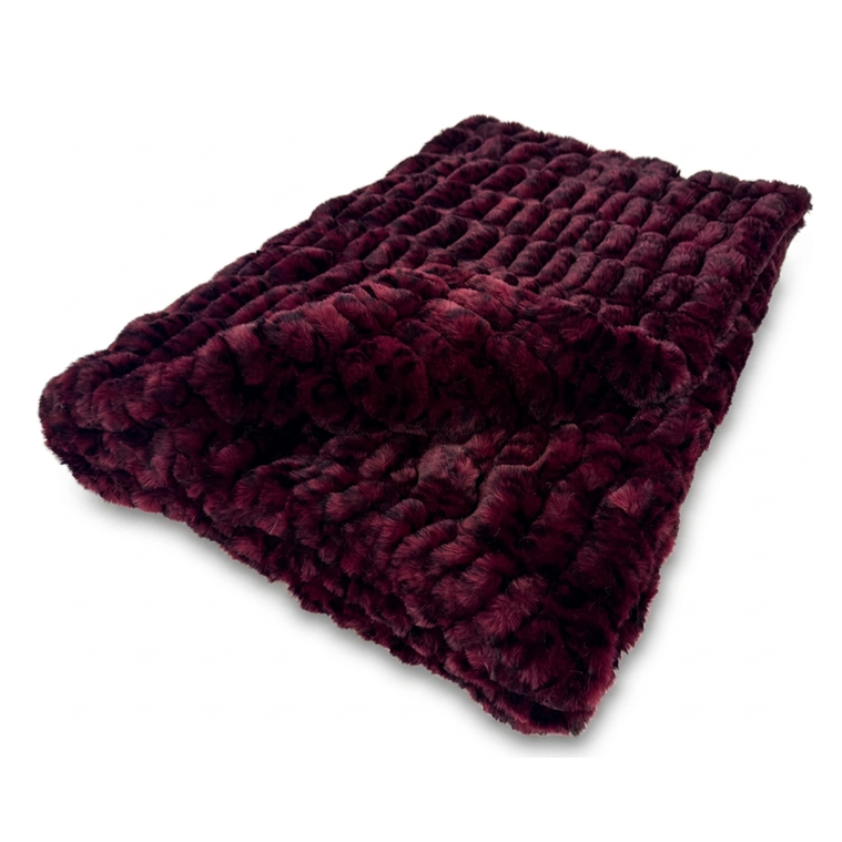 Milan Merlot Cheetah Minky Blanket