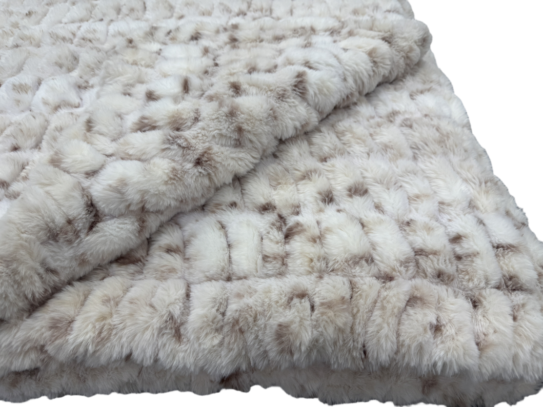 Milan Lynx Natural/Taupe Minky Blanket