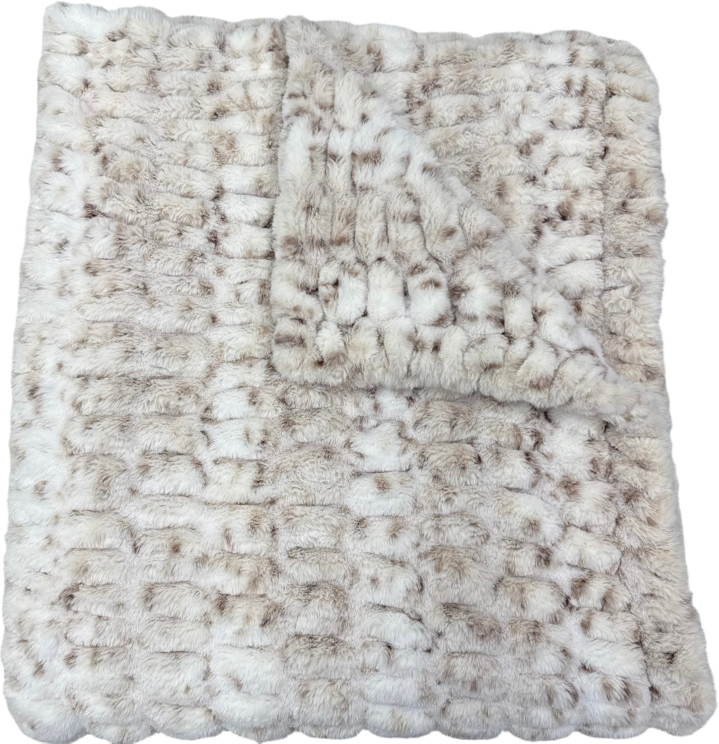 Milan Lynx Natural/Taupe Minky Blanket