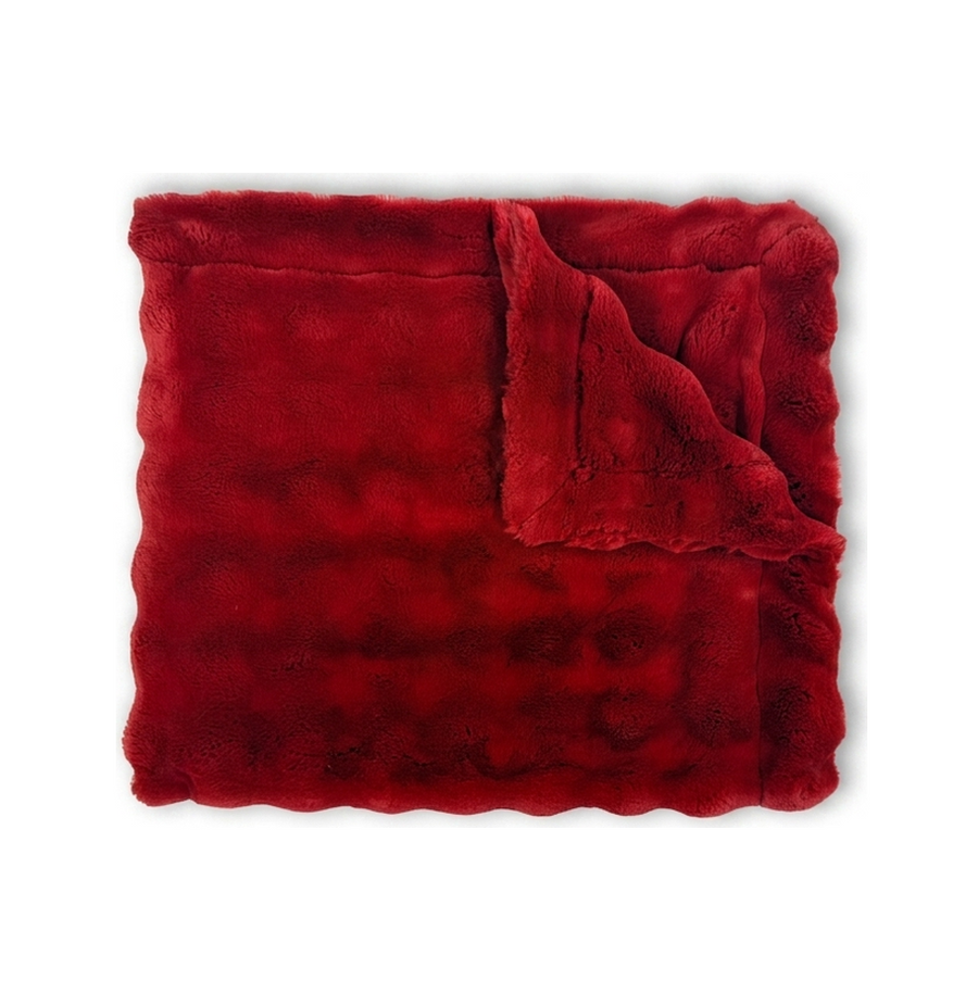 Powderpuff Crimson Minky Blanket