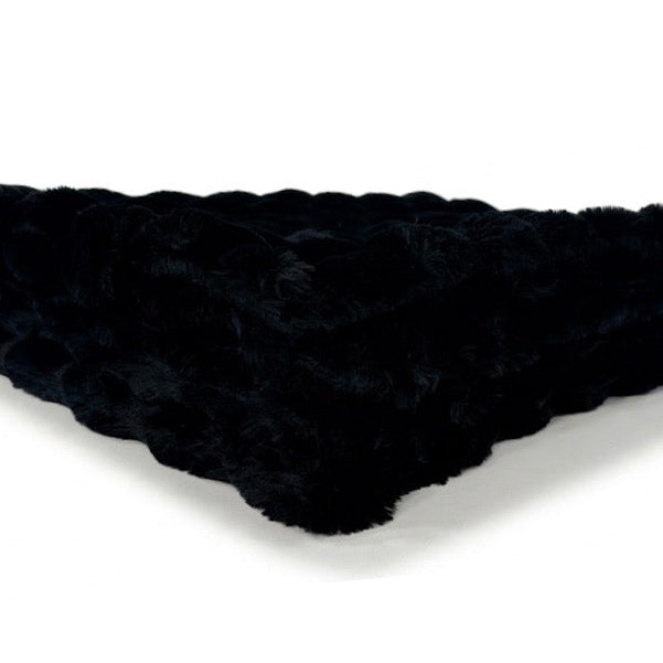 Powderpuff Black Minky Blanket