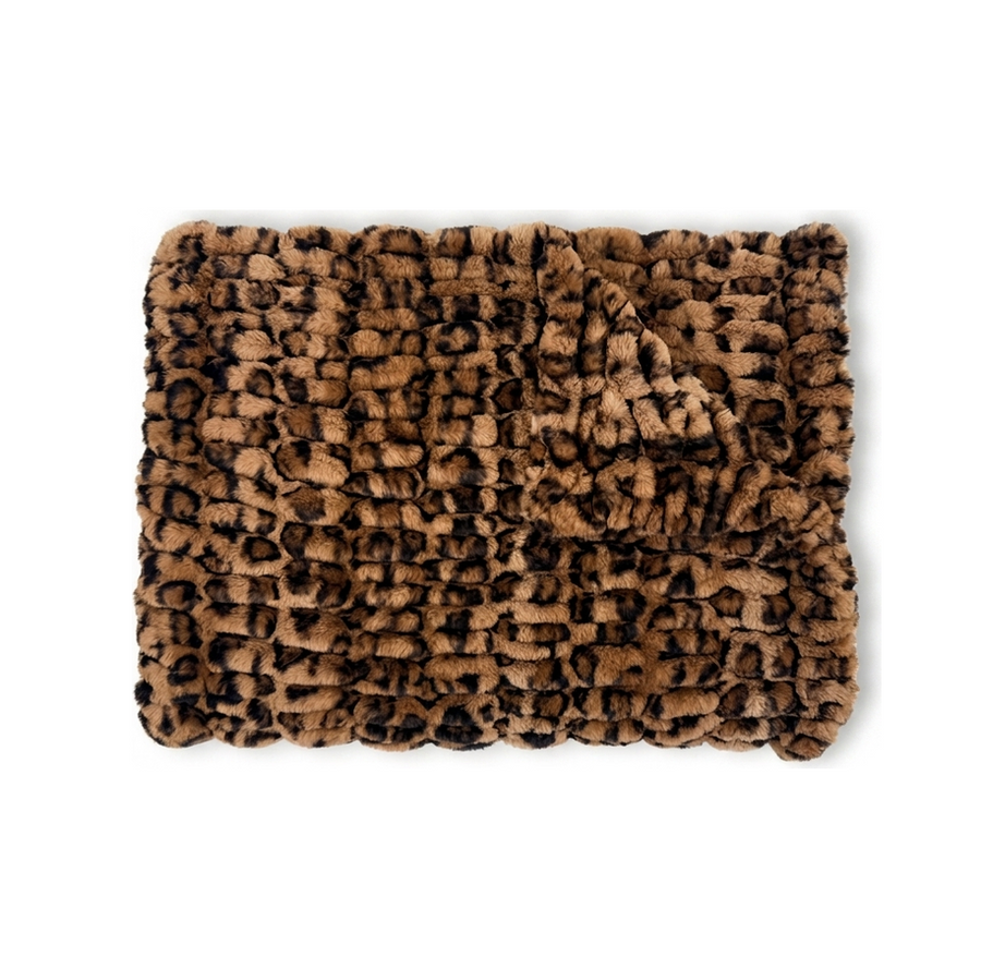 Milan Clouded Leopard Hazelnut Minky Blanket