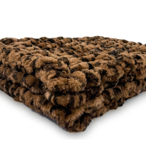 Milan Clouded Leopard Hazelnut Minky Blanket