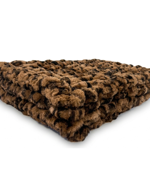 Milan Clouded Leopard Hazelnut Minky Blanket