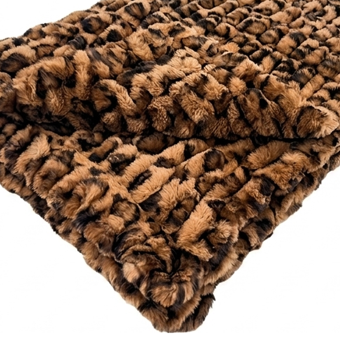 Milan Clouded Leopard Hazelnut Minky Blanket