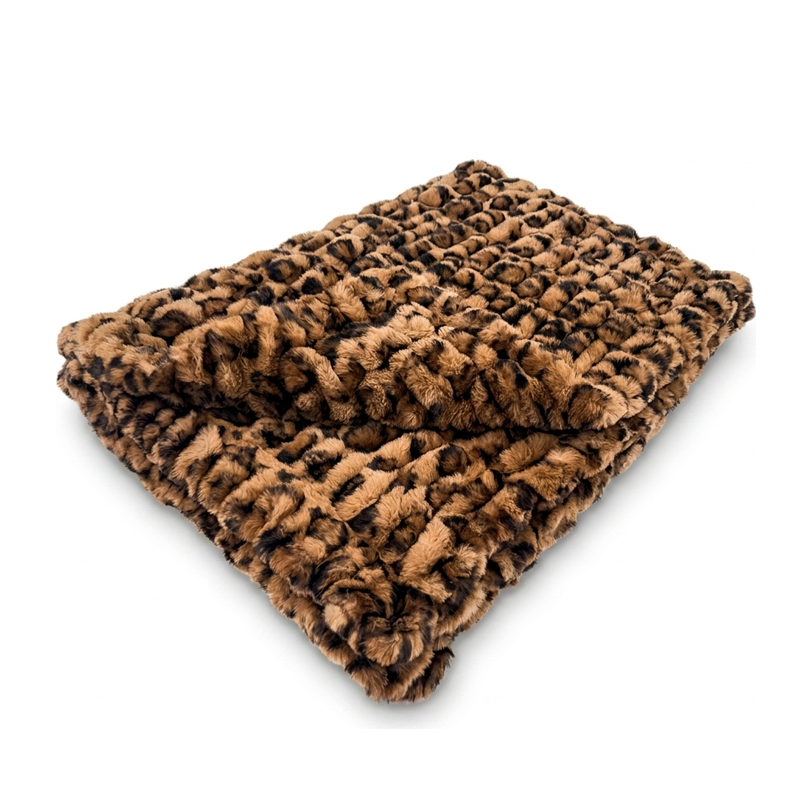 Milan Clouded Leopard Hazelnut Minky Blanket