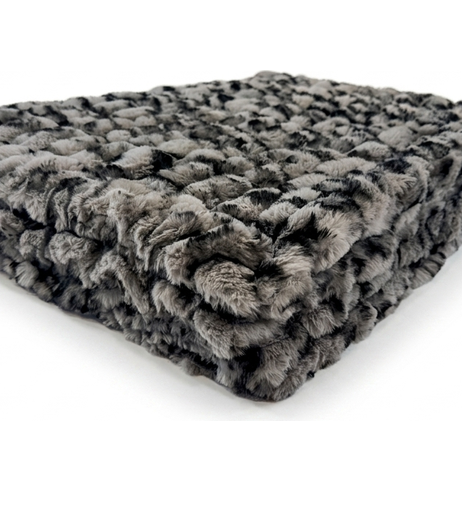 Milan Clouded Leopard Silver Minky Blanket