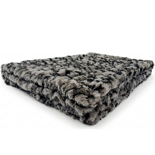 Milan Clouded Leopard Silver Minky Blanket