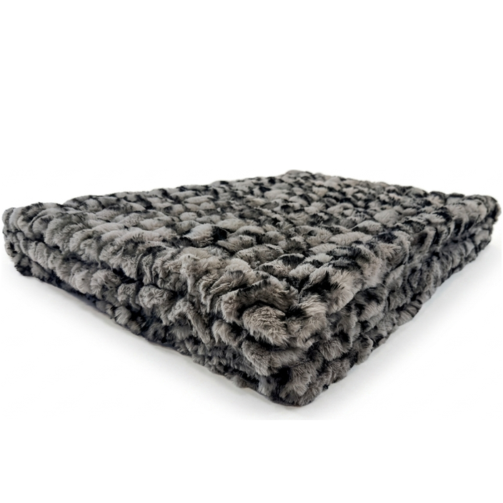 Milan Clouded Leopard Silver Minky Blanket