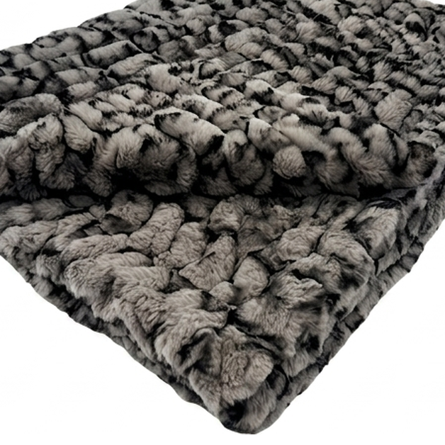 Milan Clouded Leopard Silver Minky Blanket