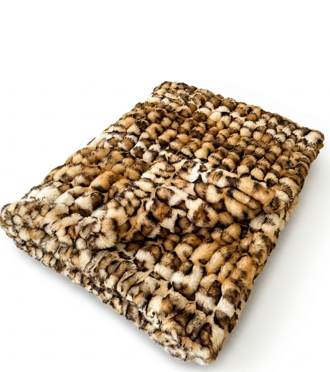Milan Bobcat Camel / Black Minky Blanket