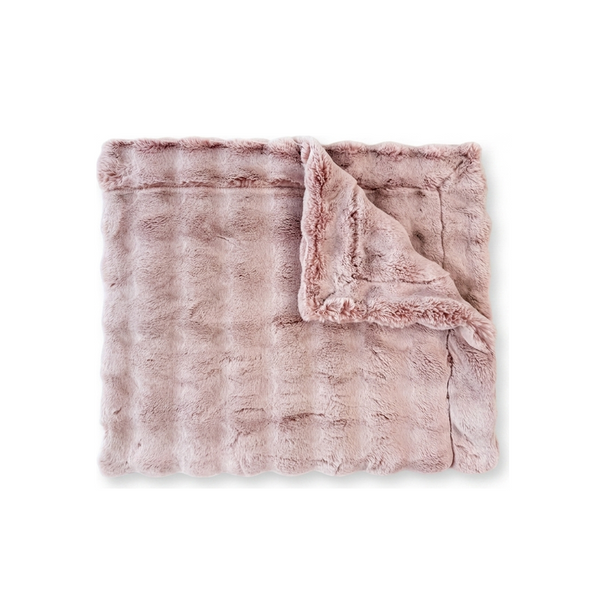 Frosted Powderpuff Smokey Rose Minky Blanket