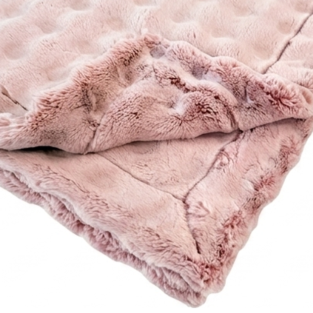 Frosted Powderpuff Smokey Rose Minky Blanket