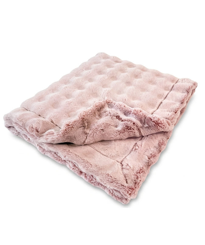 Frosted Powderpuff Smokey Rose Minky Blanket