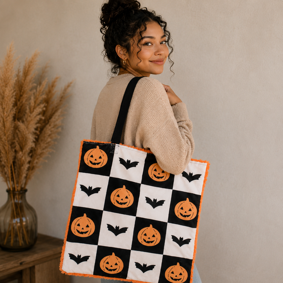 Satin Lined Halloween Tote Bag